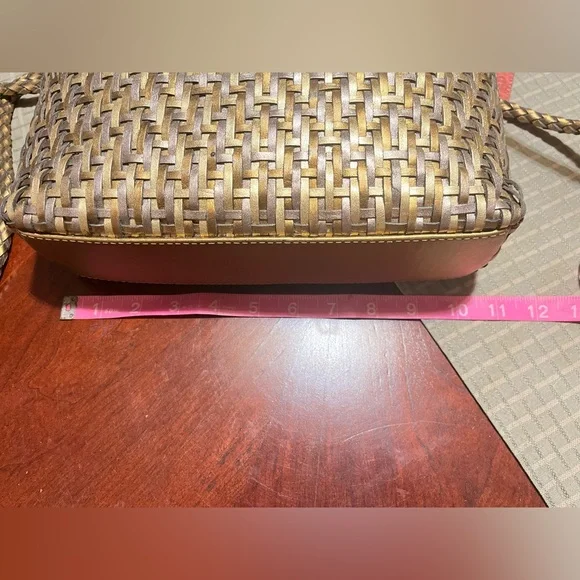 Gold Woven Brazilian Leather Crossbody - Picture 6 of 12